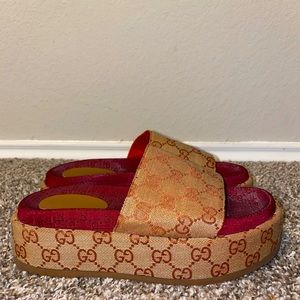 Gucci platform slides